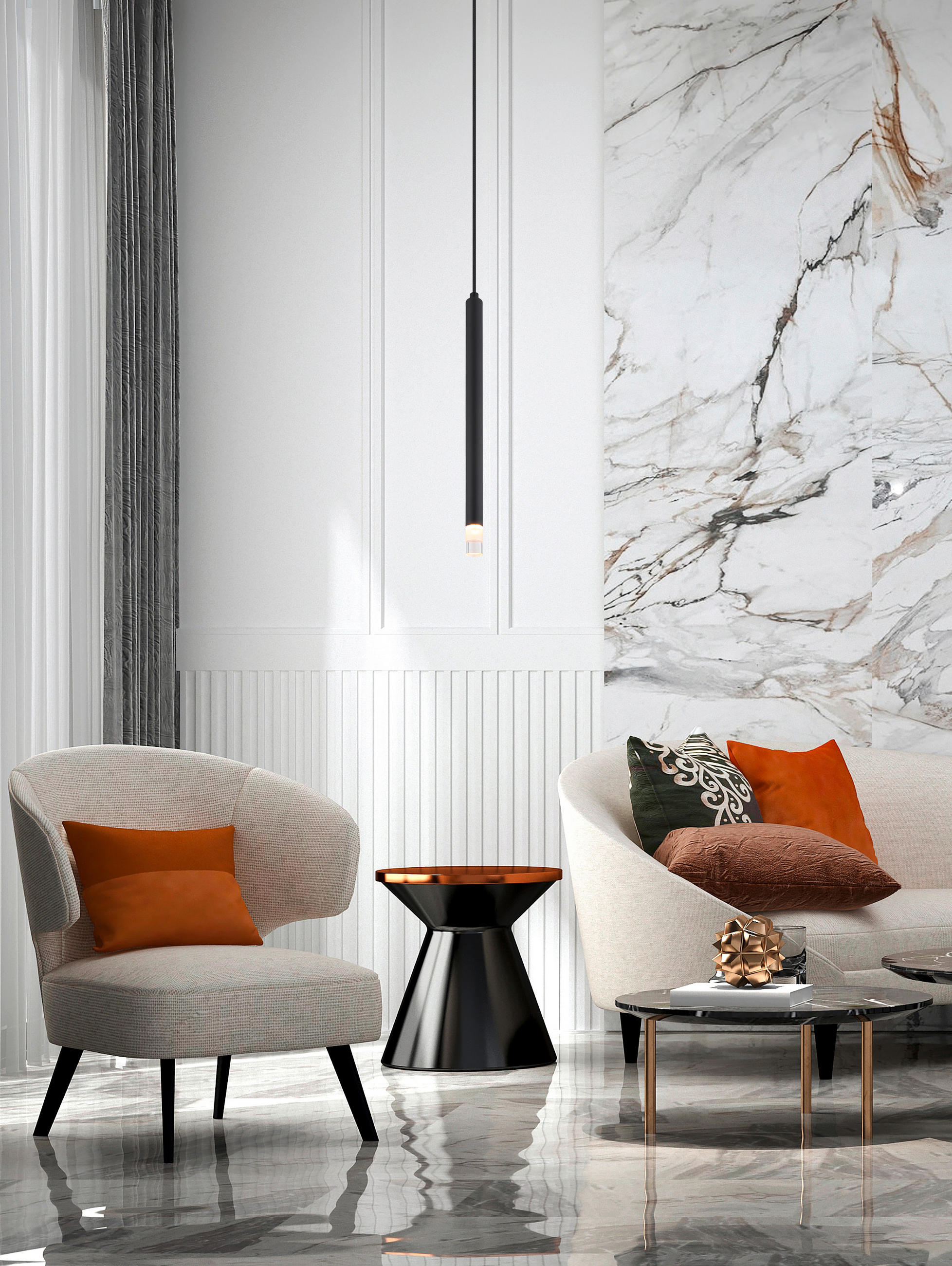 HÄNGELEUCHTE 12/120 cm  - Klar/Schwarz, Basics, Kunststoff/Textil (12/120cm) - Globo