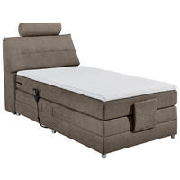 BOXSPRINGBETT 120/200 cm  in Braun  - Silberfarben/Braun, MODERN, Holzwerkstoff/Kunststoff (120/200cm) - MID.YOU