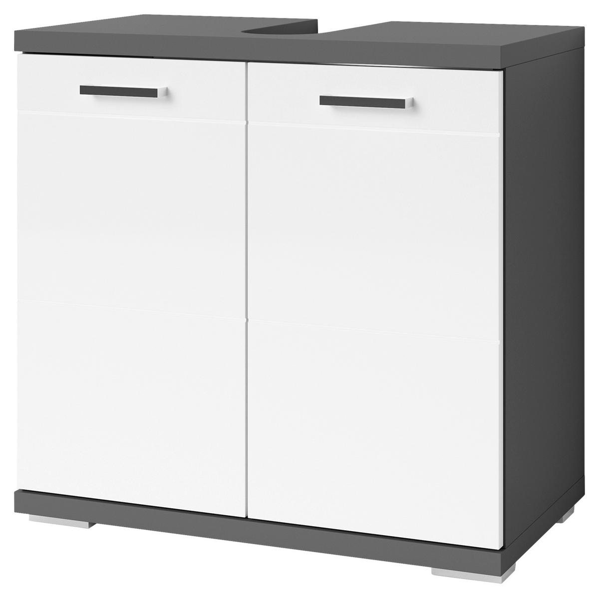 WASCHBECKENUNTERSCHRANK 60/59/31,5 cm  - Chromfarben/Weiß Hochglanz, MODERN, Holzwerkstoff/Kunststoff (60/59/31,5cm) - MID.YOU
