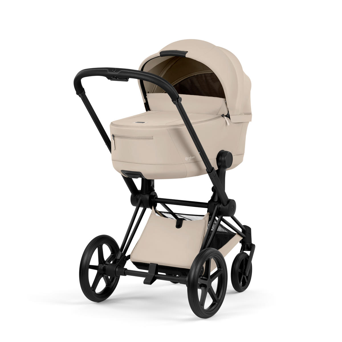 KOMBIKINDERWAGEN  PRIAM Comfort Matt Black  Cozy Beige  - Beige/Schwarz, Basics, Kunststoff/Textil (83-92/60cm) - cybex PLATINUM