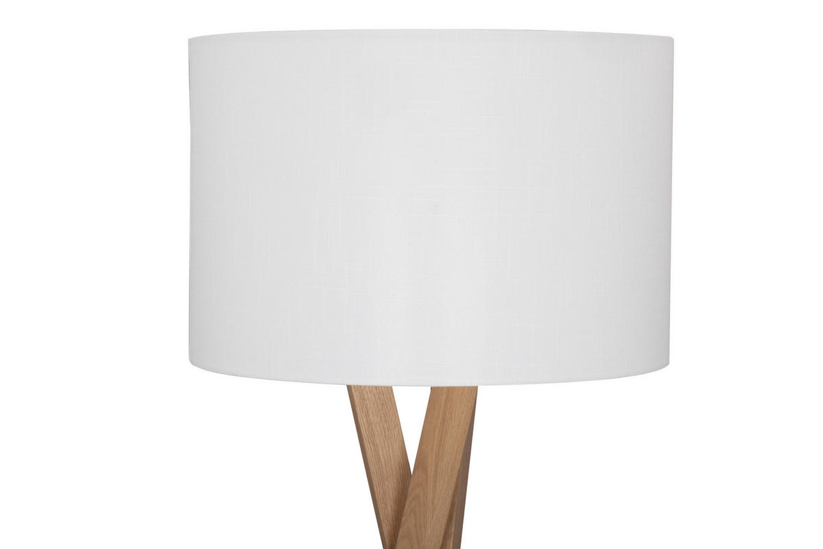 STOJACIA LAMPA, 45/160 cm  - biela/farba duba, Natur, kov/drevo (45/160cm) - Novel