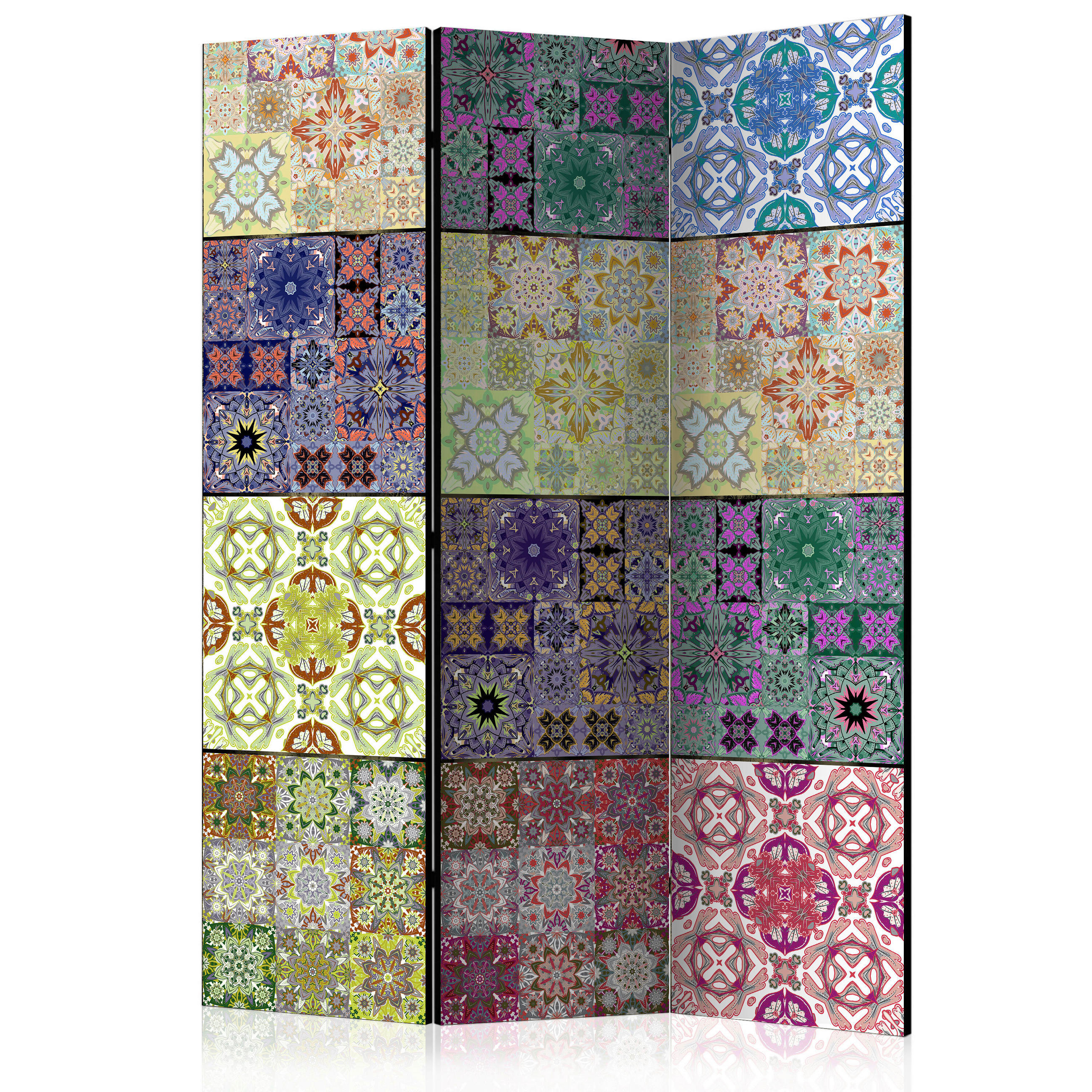 SKÄRMVÄGG  i trä, textil  multicolor  - multicolor, Basics, trä/textil (135/172/3cm) - artgeist