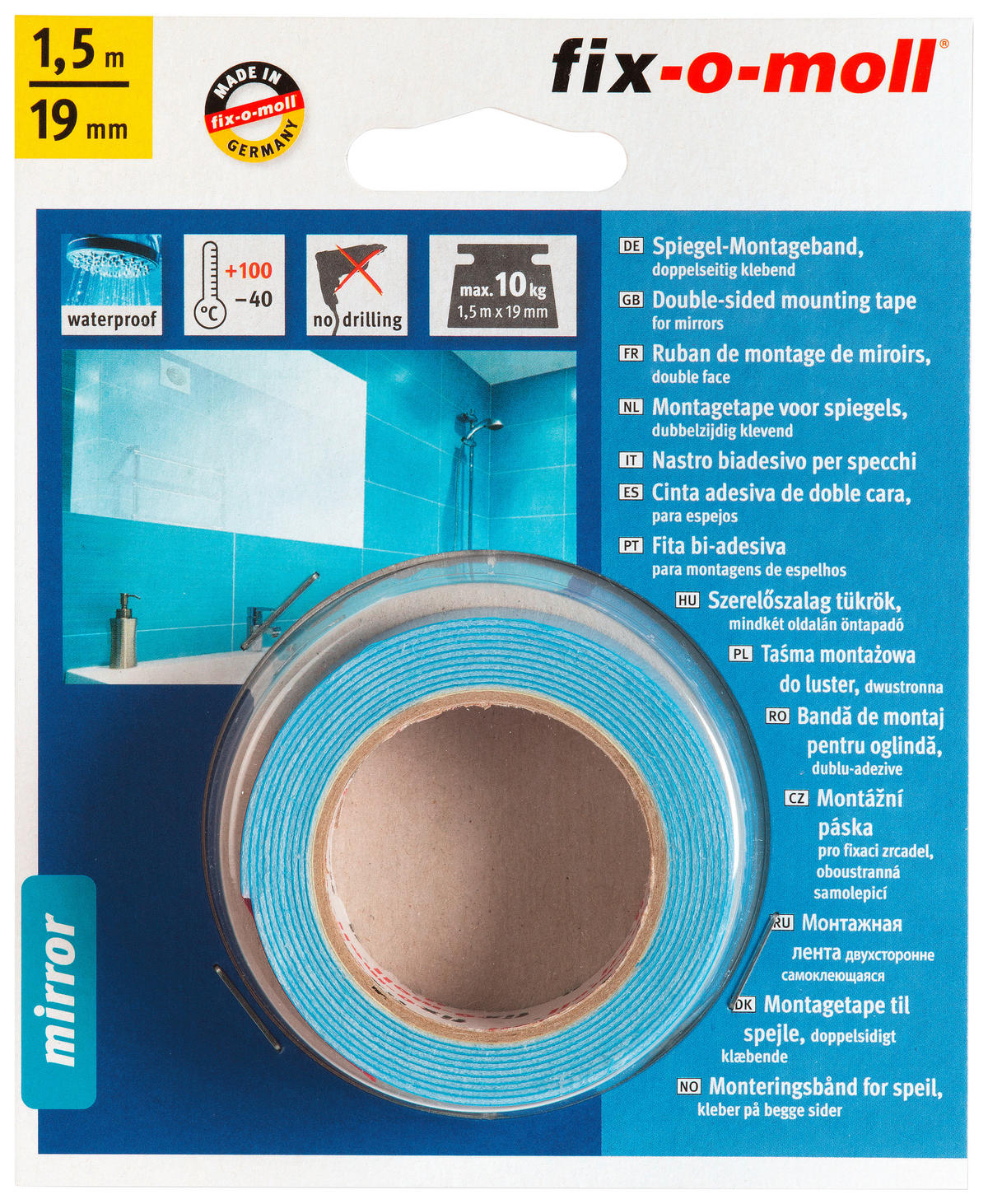 MONTAGEBAND - Blau, Basics, Kunststoff (1,9/150cm) - Homeware