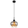 HÄNGELEUCHTE 21/120 cm    - Klar/Schwarz, Trend, Glas/Textil (21/120cm) - Globo
