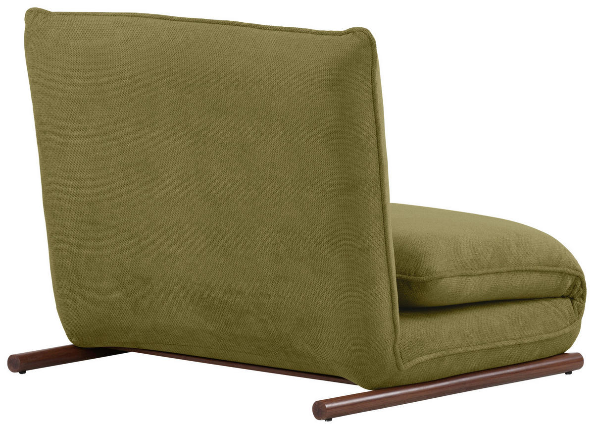 SESSEL in Samt Grün, Dunkelbraun  - Dunkelbraun/Grün, Design, Textil/Metall (93/97/80cm) - MID.YOU
