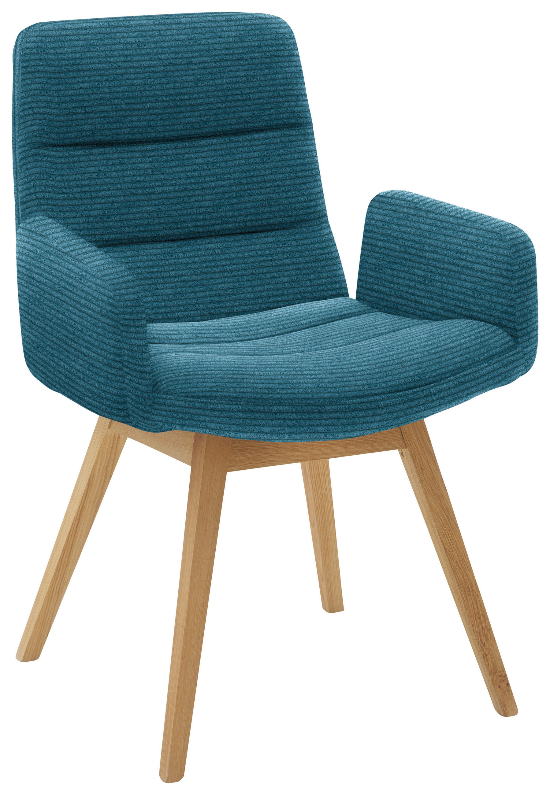 ARMLEHNSTUHL  in Cord  - Petrol/Naturfarben, Design, Holz/Textil (61/88/66cm) - Dieter Knoll