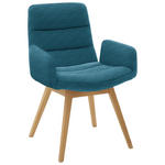 ARMLEHNSTUHL  in Cord  - Petrol/Naturfarben, Design, Holz/Textil (61/88/66cm) - Dieter Knoll