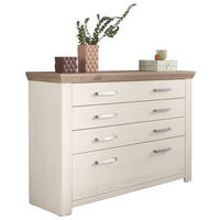 KOMMODE  in 129,3/94,6/44,2 cm  - Eichefarben/Weiß, Design, Holzwerkstoff/Metall (129,3/94,6/44,2cm) - SetOne by Musterring