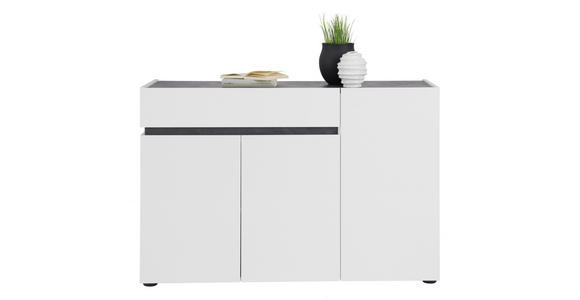 SIDEBOARD 120,2/80,1/42,6 cm  - Anthrazit/Schwarz, Design, Holzwerkstoff/Kunststoff (120,2/80,1/42,6cm) - Voleo