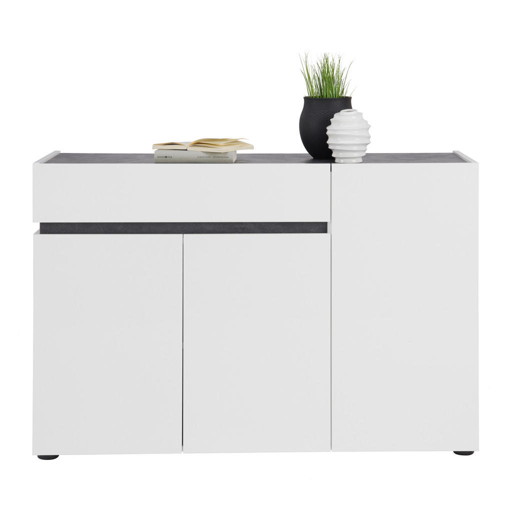 Thumbnail - Voleo Sideboard, Anthrazit, Weiß, Holzwerkstoff, 2 Fächer, 1 Schubladen, 120.2x80.1x42.6 cm, erweiterbar, Typenauswahl, ...