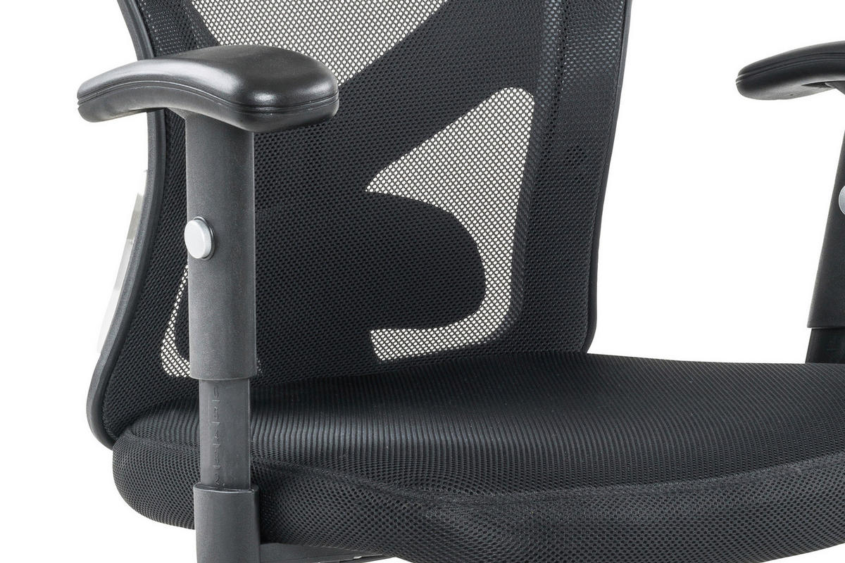 DREHSTUHL Netzbespannung Schwarz, Silberfarben  - Silberfarben/Schwarz, MODERN, Kunststoff/Textil (65/114/60cm) - Livetastic