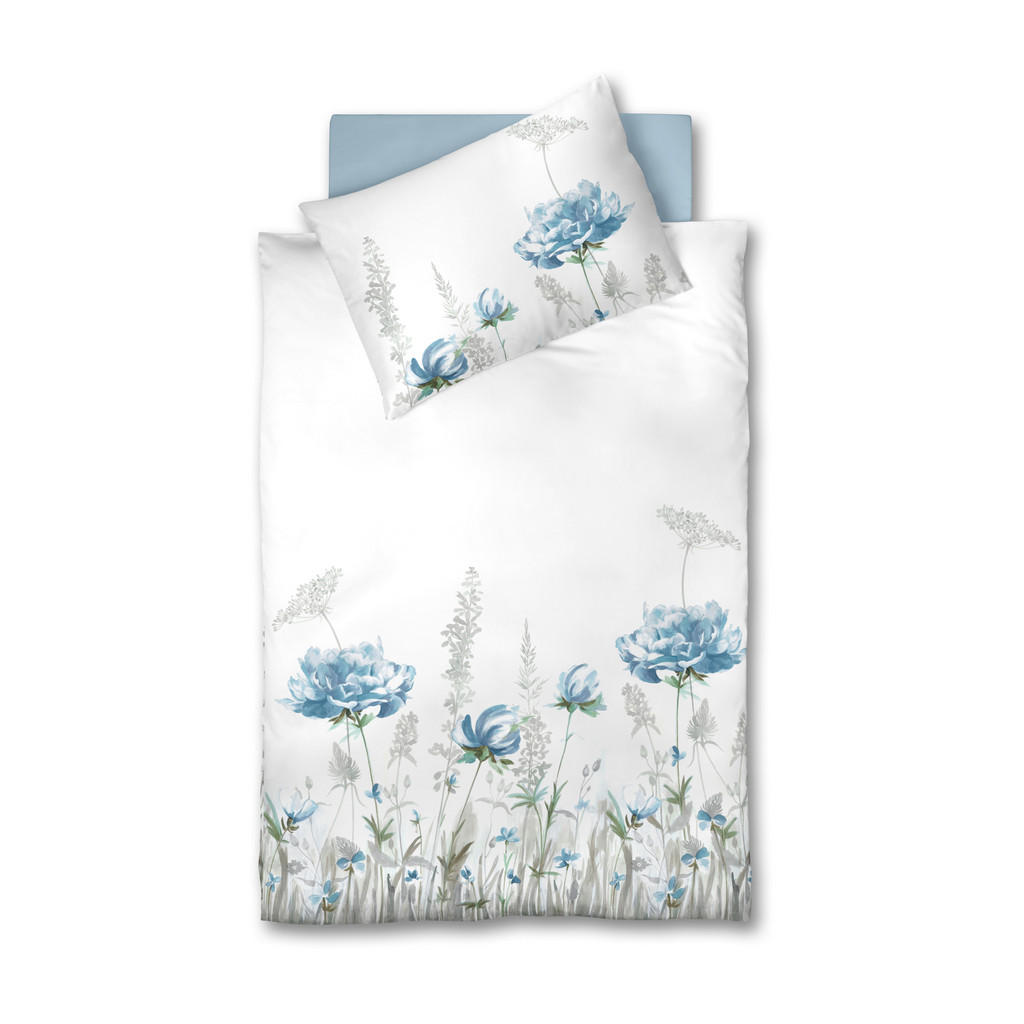 Fleuresse POSTEĽNÁ BIELIZEŇ, batist, modrá, biela, 140/200 cm - modrá, biela