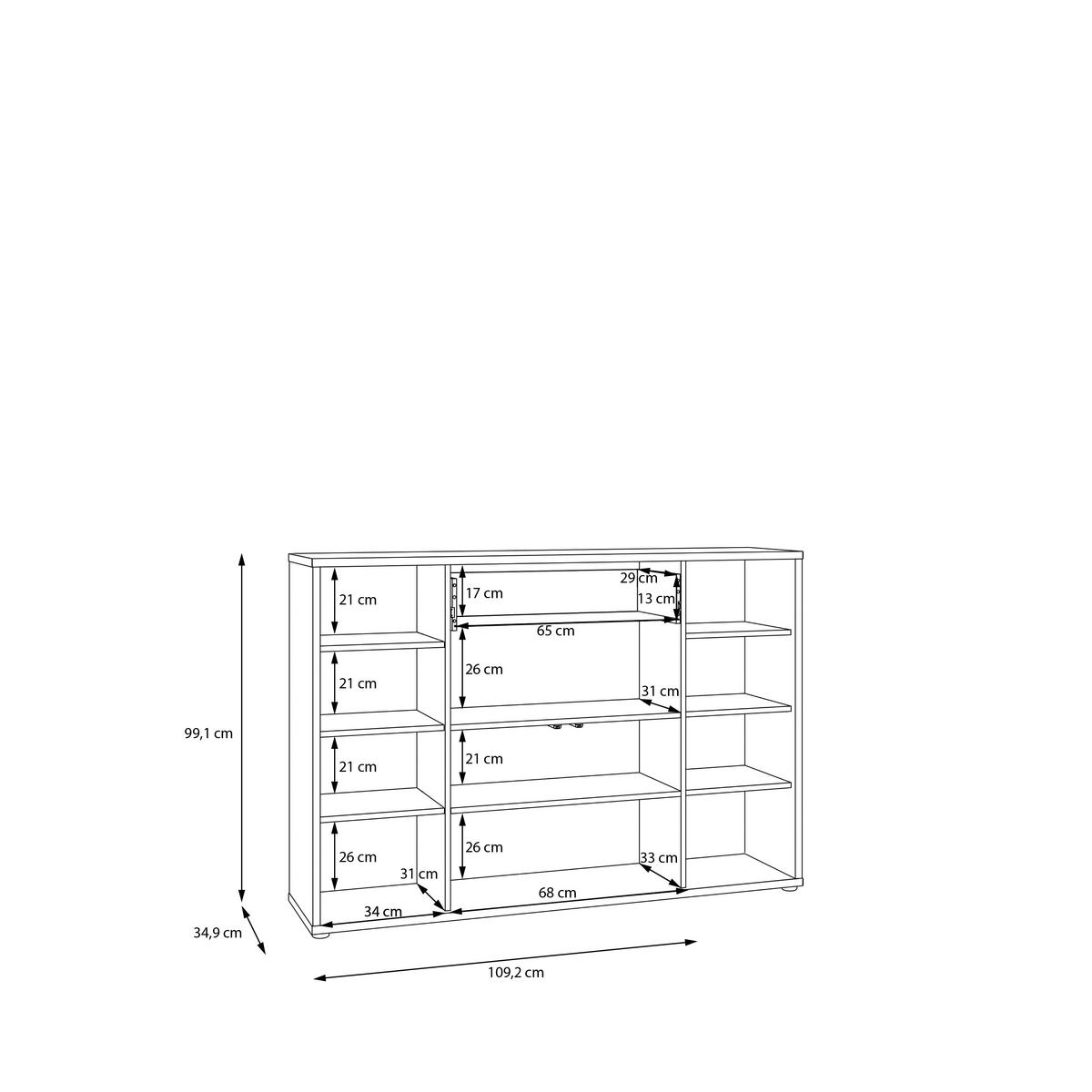 SCHUHSCHRANK Sandfarben  - Sandfarben/Grau, MODERN, Holzwerkstoff/Kunststoff (143,9/99,1/34,9cm) - Carryhome