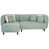 ECKSOFA in Chenille Grün  - Beige/Schwarz, Design, Holz/Textil (148/236cm) - Lomoco