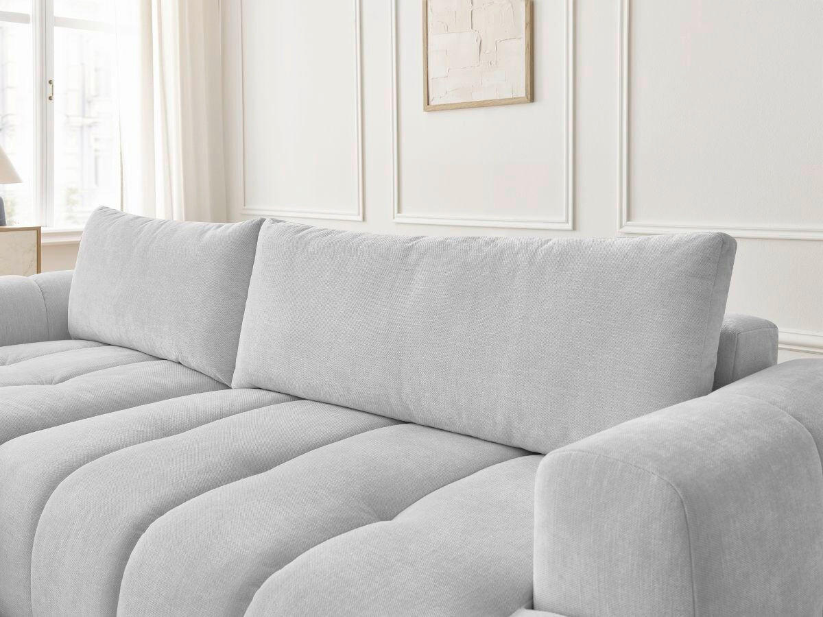 ECKSCHLAFSOFA FUJI Leinenoptik Hellgrau  inkl.  - Hellgrau/Schwarz, MODERN, Kunststoff/Textil (160/292cm)