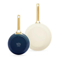 PFANNENSET Padova Reserve Aluminium, Edelstahl 2-teilig  - Goldfarben/Weiß, Basics, Metall (20cm//26cmcm)