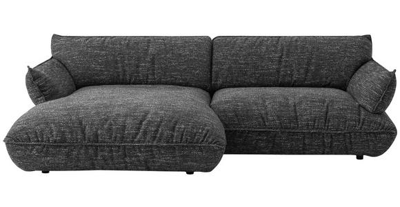 ECKSOFA in Flachgewebe Graubraun 185/264 cm - Graubraun/Schwarz, Design, Kunststoff/Textil (185/264cm) - Emilio Belluti