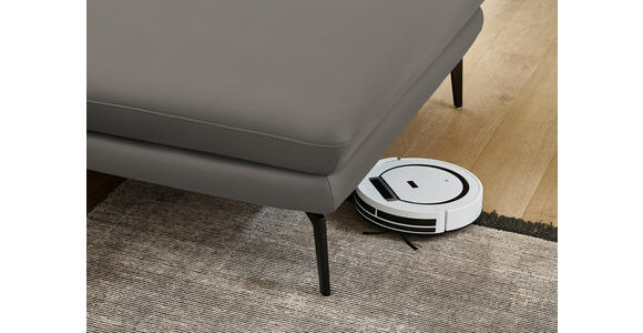 ECKSOFA in Echtleder Hellgrau 310/180 cm - Hellgrau/Schwarz, Design, Leder/Metall (310/180cm) - Dieter Knoll