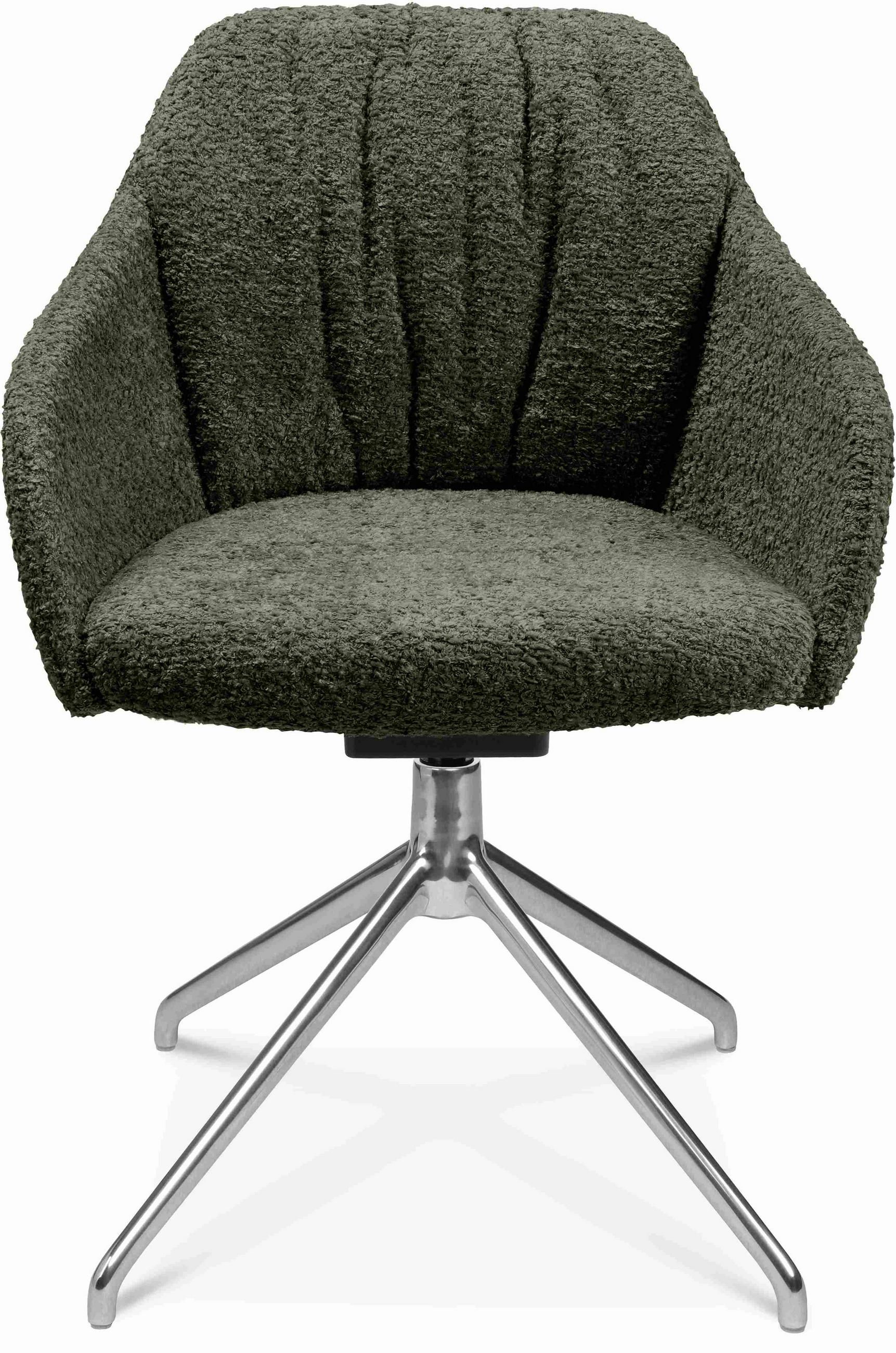 ARMLEHNSTUHL  in Aluminium Bouclé  - Dunkelgrün/Alufarben, Design, Textil/Metall (58/81,5-84,5/60cm) - Johann Jakob