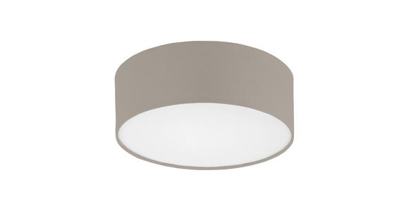 Deckenleuchte Kora Ø 38 cm mit Textilem Lampenschirm - Taupe/Weiß, KONVENTIONELL, Textil/Metall (38/11cm) - James Wood
