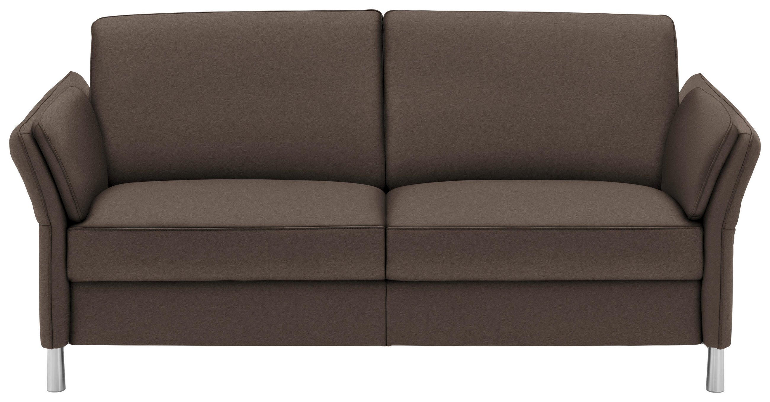 2,5-SITZER in Echtleder Dunkelbraun - Dunkelbraun/Alufarben, Design, Leder/Metall (164/82/99cm) - Dieter Knoll