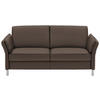 2,5-SITZER in Echtleder Dunkelbraun  - Dunkelbraun/Alufarben, Design, Leder/Metall (164/82/99cm) - Dieter Knoll