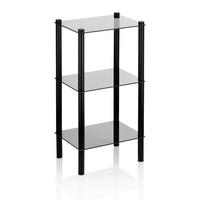 BADEZIMMERREGAL  - Schwarz, Basics, Glas/Metall (40,00/30,00/76,50cm) - Kela