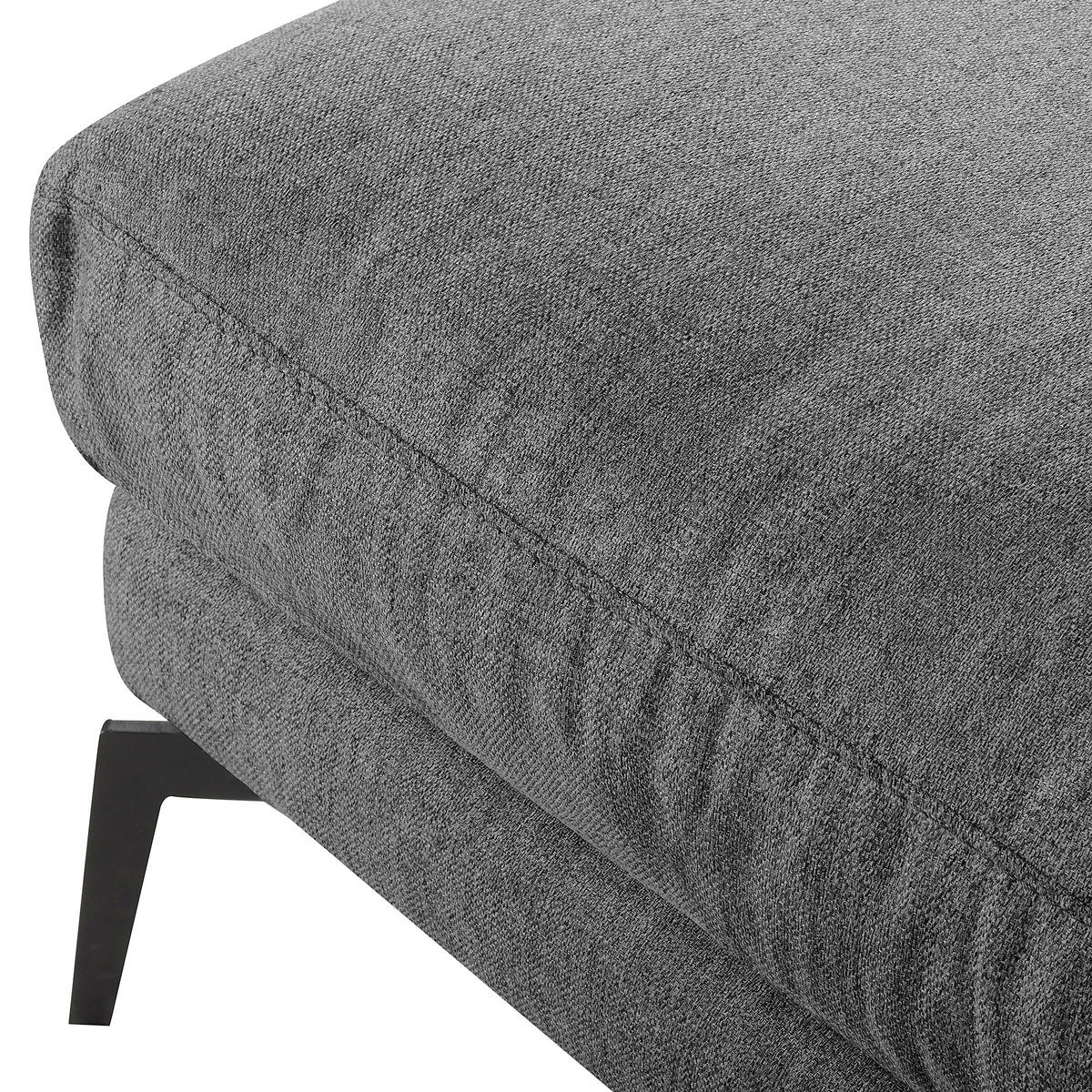 HOCKER BERLIN Webstoff Dunkelgrau  - Dunkelgrau/Schwarz, Design, Textil/Metall (163/46/62cm) - Livetastic