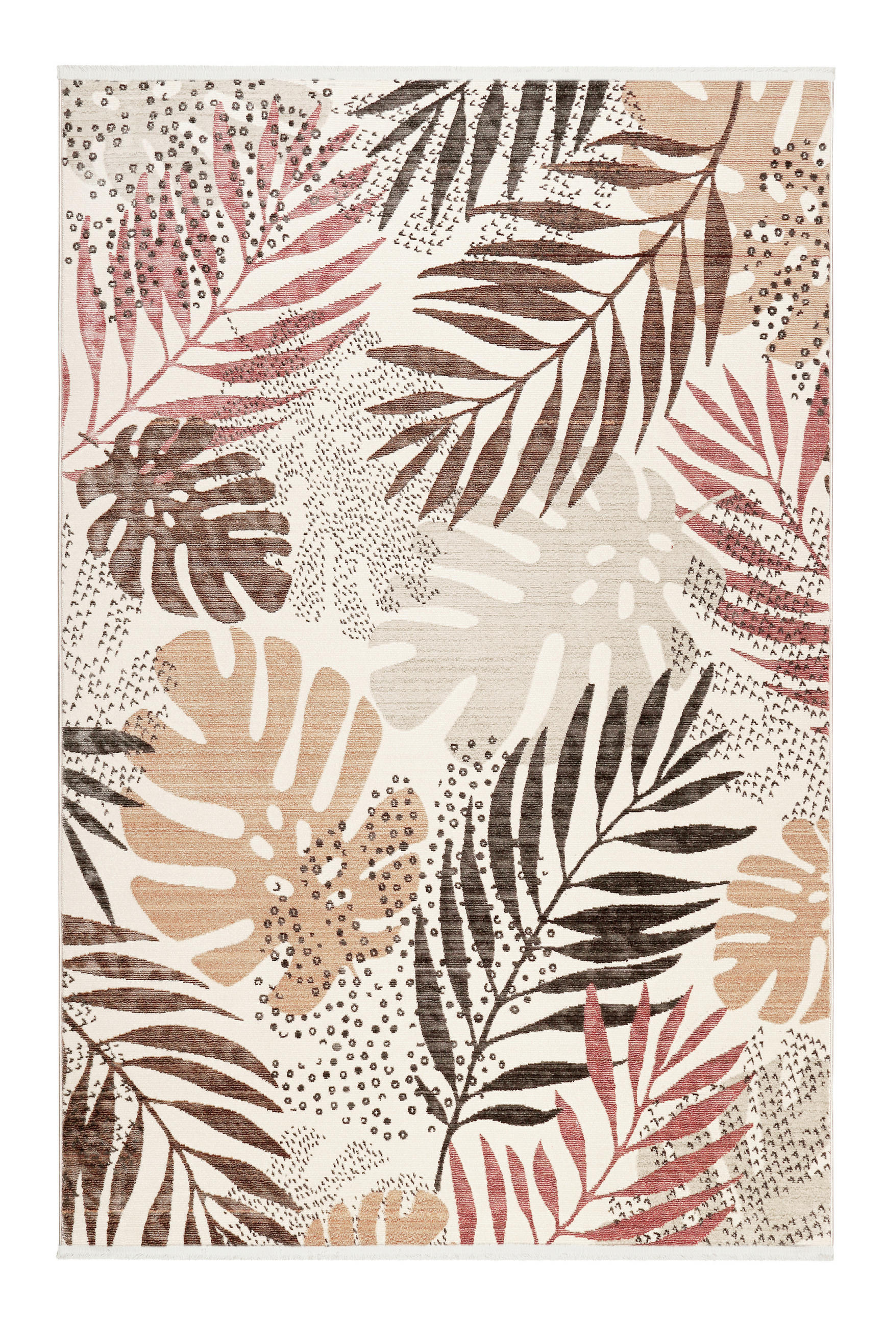Esprit Webteppich Florence Braun, Rot, Beige 120x170 cm