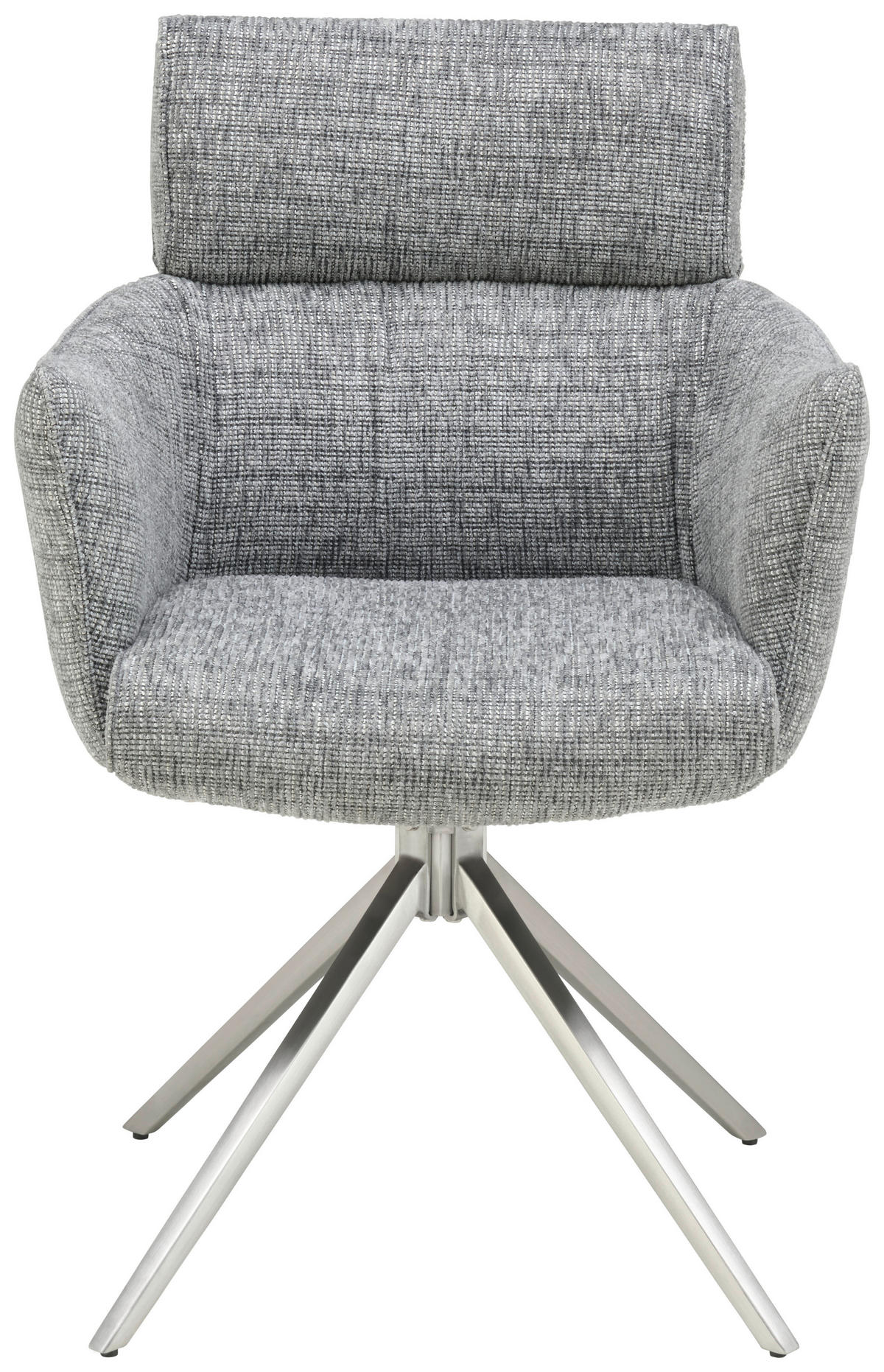 ARMLEHNSTUHL  in Edelstahl Mikrofaser  - Edelstahlfarben/Grau, KONVENTIONELL, Textil/Metall (61/89/63cm) - Livetastic