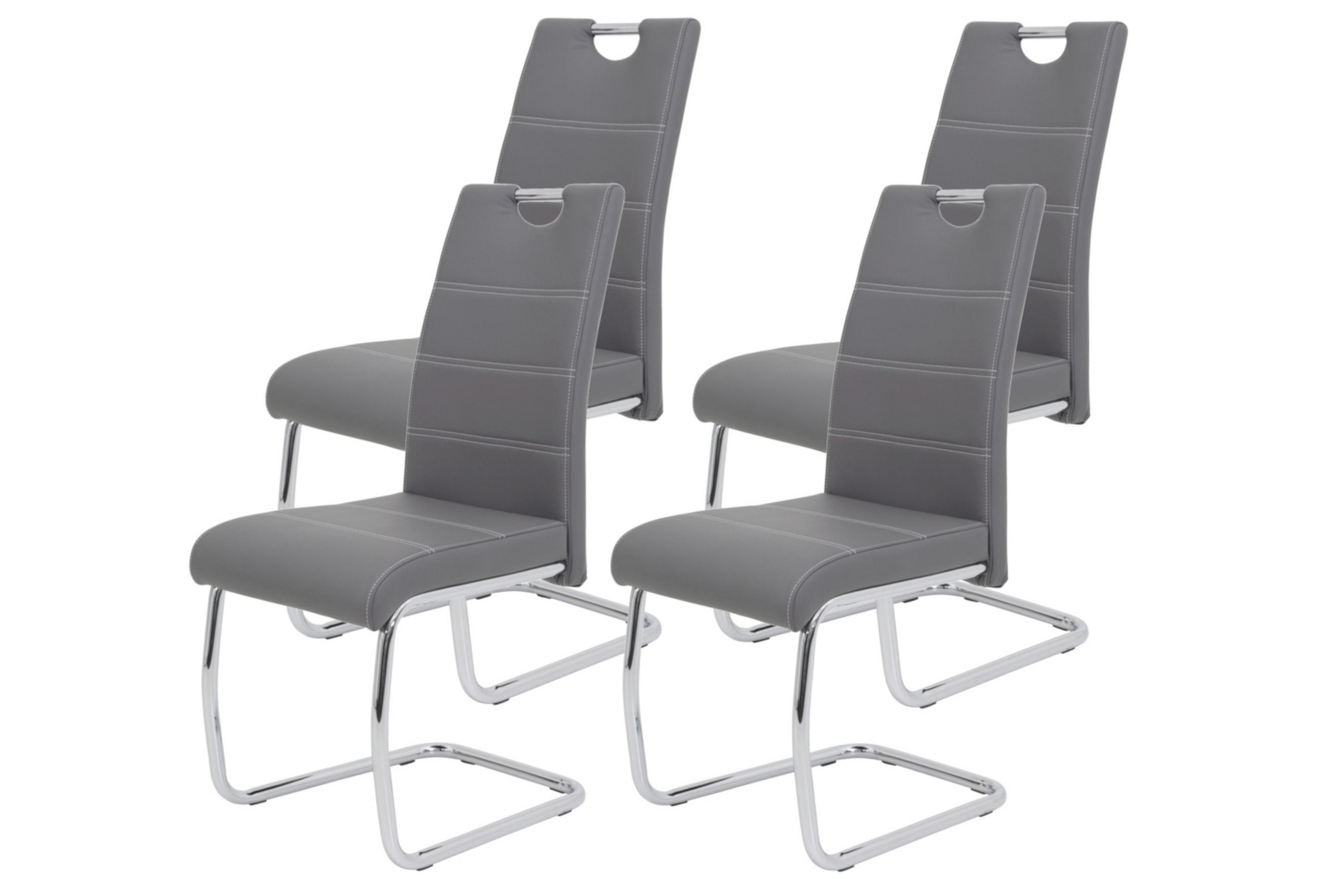 P & B Schwingstuhl-Set Grau, Chrom 43x98x59 cm
