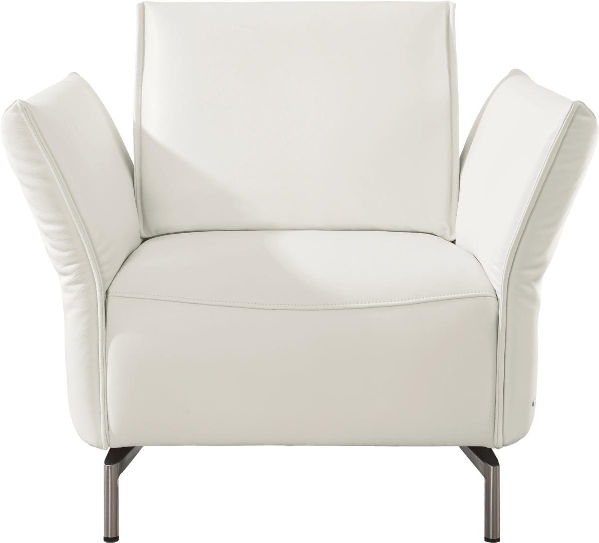 SESSEL Echtleder Weiß    - Weiß/Nickelfarben, Design, Leder/Metall (100/107/88cm) - Koinor