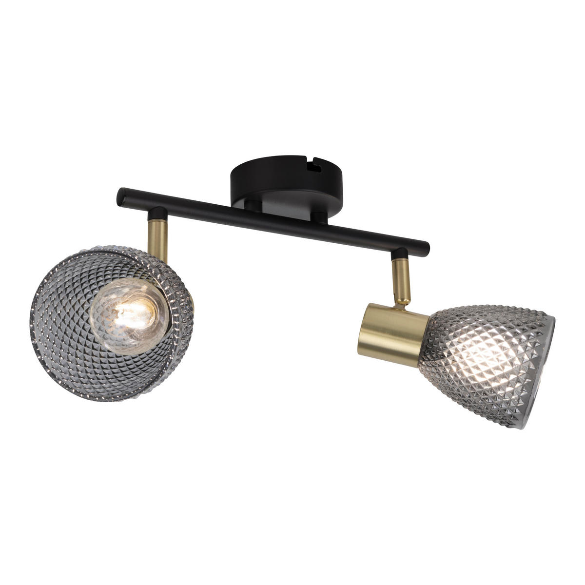 DECKENSTRAHLER 34,5/8,5/19 cm   - Schwarz, LIFESTYLE, Glas/Metall (34,5/8,5/19cm) - Näve