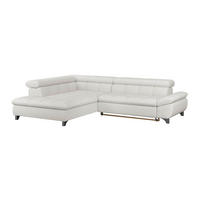 ECKSOFA Creme Chenille  - Chromfarben/Creme, KONVENTIONELL, Textil/Metall (234/312cm) - Livetastic