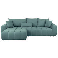 ECKSOFA in Velours Petrol  - Petrol/Schwarz, Konventionell, Kunststoff/Textil (168/298cm) - Carryhome