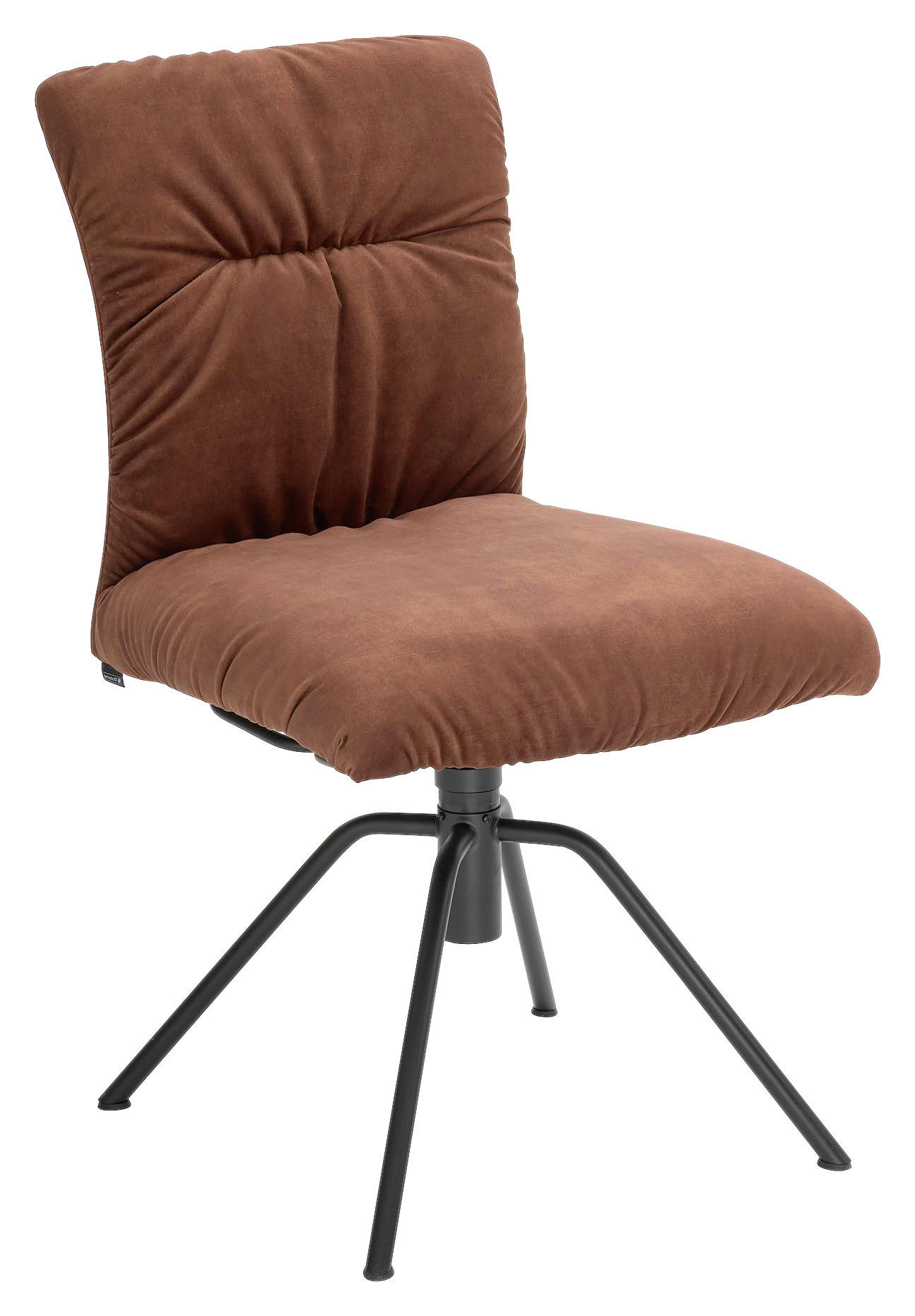 STUHL Velours Braun  - Schwarz/Braun, KONVENTIONELL, Textil/Metall (55/88/62cm) - Musterring