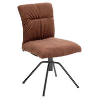 STUHL Velours Braun  - Schwarz/Braun, KONVENTIONELL, Textil/Metall (55/88/62cm) - Musterring
