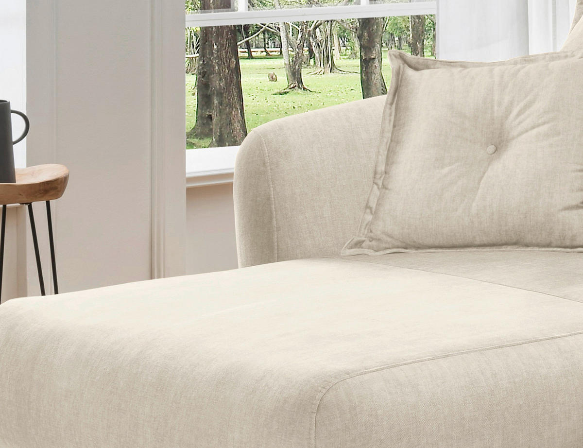 ECKSOFA in Velours Beige, Buchefarben  - Beige/Buchefarben, Modern, Holz/Textil (162/277cm) - Livetastic