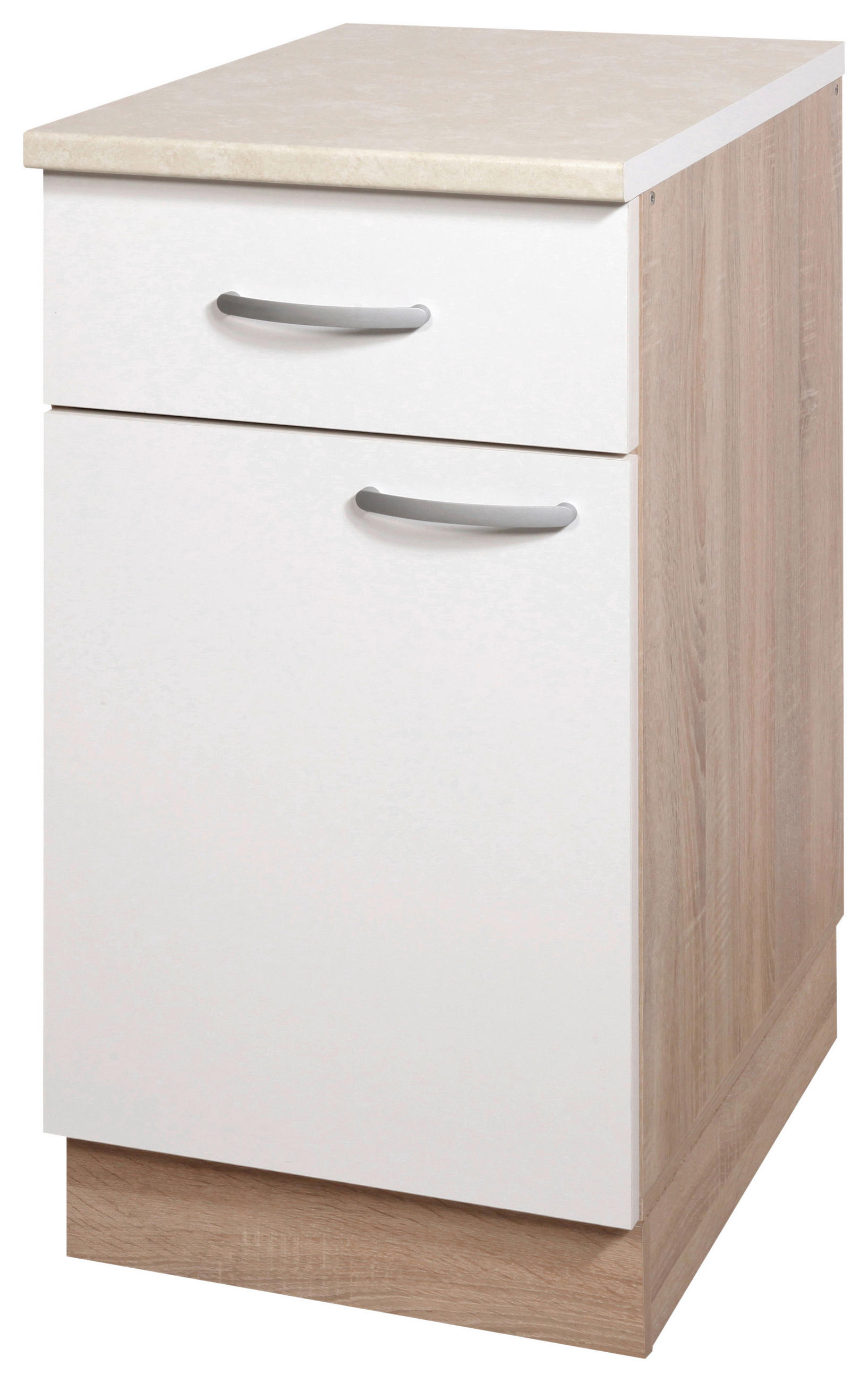 KUHINJSKA SPODNJA OMARICA - bela/barve aluminija, Design, kovina/leseni material (40/83/55cm) - Boxxx