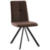 STUHL  in Eisen Lederlook, Mikrofaser Metall, Textil  - Hellbraun/Schwarz, MODERN, Textil/Metall (47/92/60cm) - Cantus