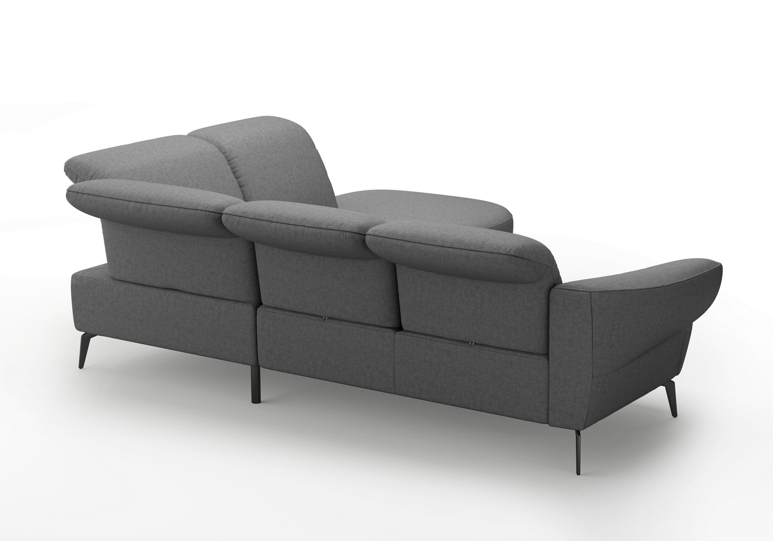 Thumbnail - Sit & More Ecksofa Dance E, Dunkelgrau, Textil, 5-Sitzer, Ottomane rechts, L-Form, 302x270 cm, Goldenes M, Oeko-Tex® Sta...