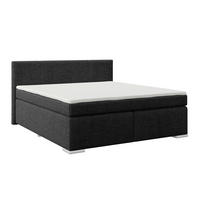 BOXSPRINGBETT 180/200 cm  in Schwarz  - Alufarben/Schwarz, Basics, Kunststoff/Textil (180/200cm) - Boxxx