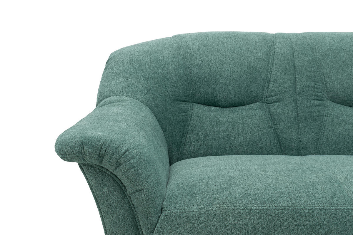 ECKSOFA Petrol Mikrofaser  - Petrol/Schwarz, KONVENTIONELL, Kunststoff/Textil (232/146cm) - MID.YOU