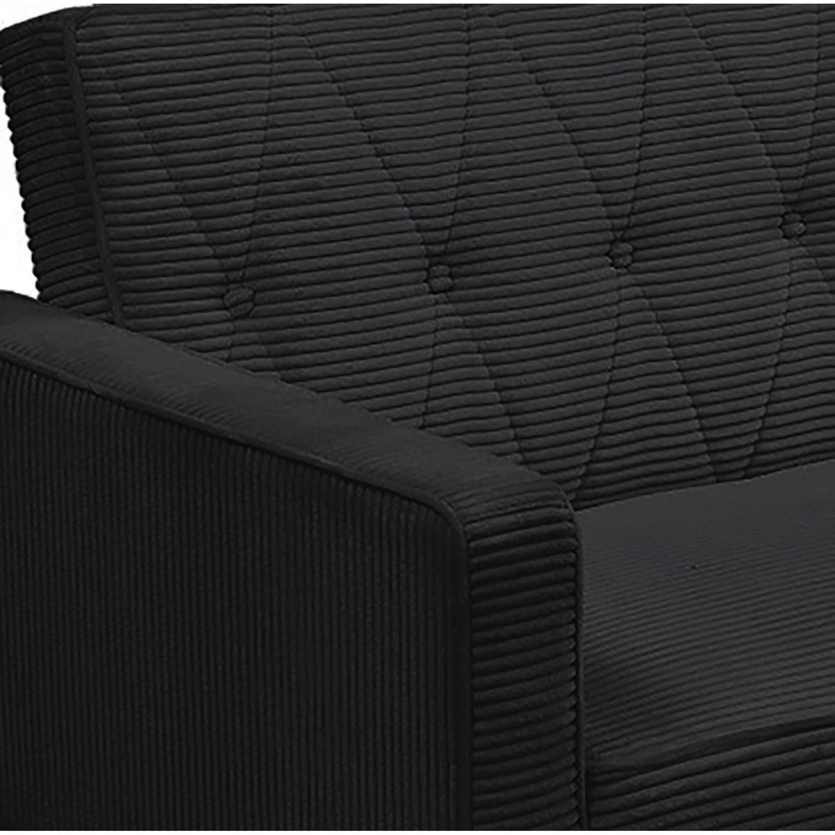 SCHLAFSOFA Cord Anthrazit  - Anthrazit/Braun, Basics, Holz/Textil (213/81/86cm) - Livetastic
