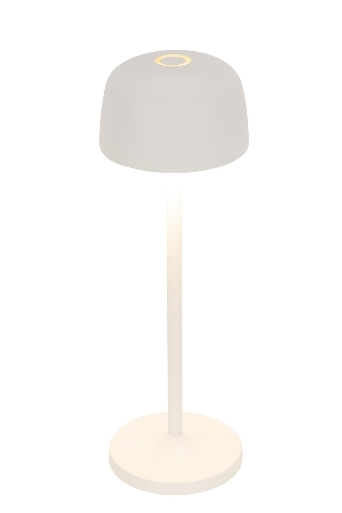 STOLNÍ LAMPA NA BATERIE 7,6/24 cm - bílá/průhledné, Design, kov/plast (7,6/24cm) - Novel
