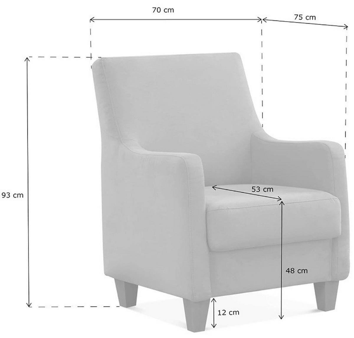 SESSEL in Flachgewebe Silberfarben  - Eichefarben/Silberfarben, KONVENTIONELL, Holz/Textil (70/93/75cm) - Sit & More