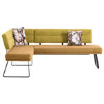 ECKBANK 169/225 cm  in Gelb, Schwarz  - Gelb/Schwarz, Design, Textil/Metall (169/225cm) - Dieter Knoll