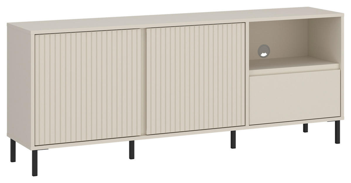TV-Element Avenale - Kaschmir/Schwarz, Trend, Holzwerkstoff/Metall (157,8/65,4/40cm) - Hom`in