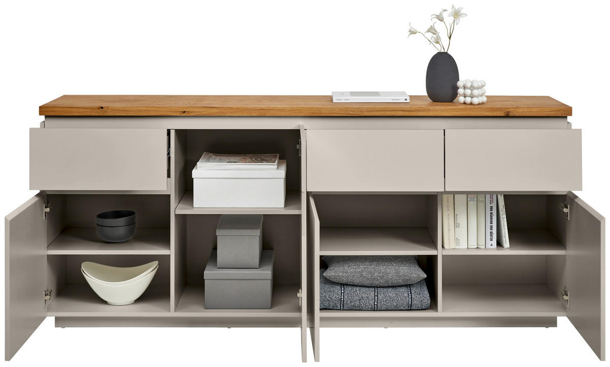 SIDEBOARD 195/82/42 cm  - Kaschmir/Eichefarben, KONVENTIONELL, Holz/Holzwerkstoff (195/82/42cm) - Novel