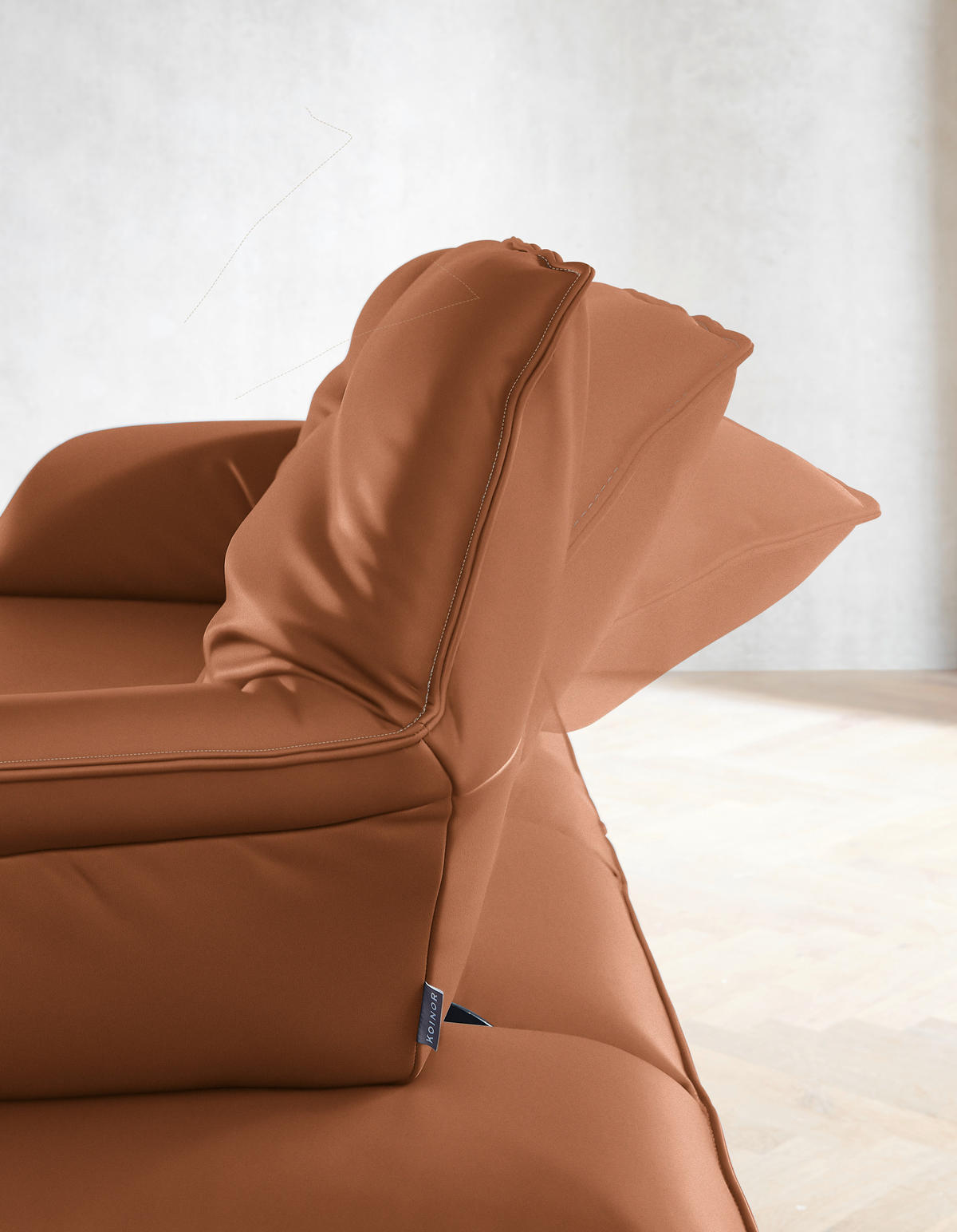 ECKSOFA in Echtleder Cognac  - Cognac/Beige, Design, Leder/Metall (169/252cm) - Koinor
